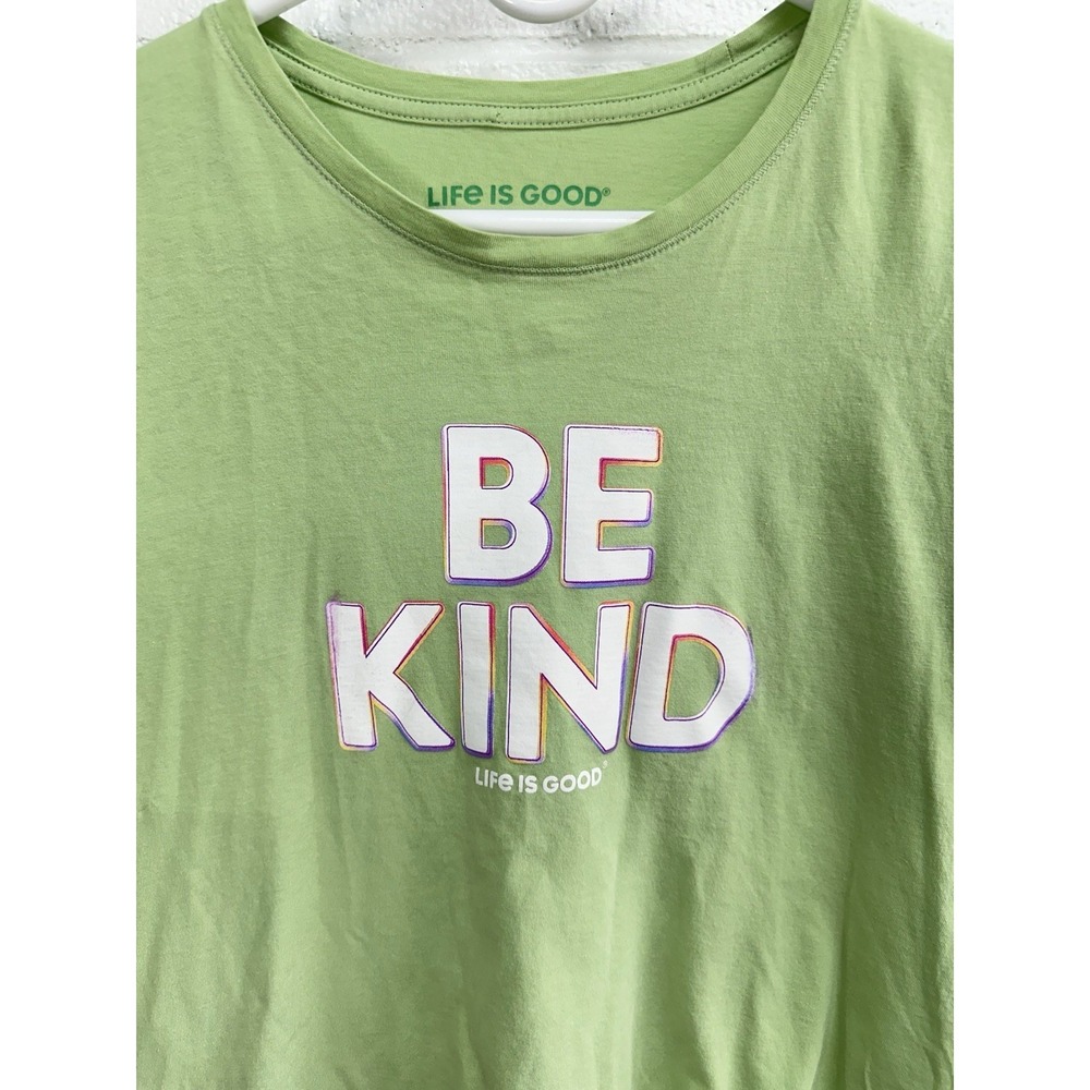 Life Is Good Be Kind Mint Green Women's Short Sleeve T-shirt / Large - Picture 2 of 4